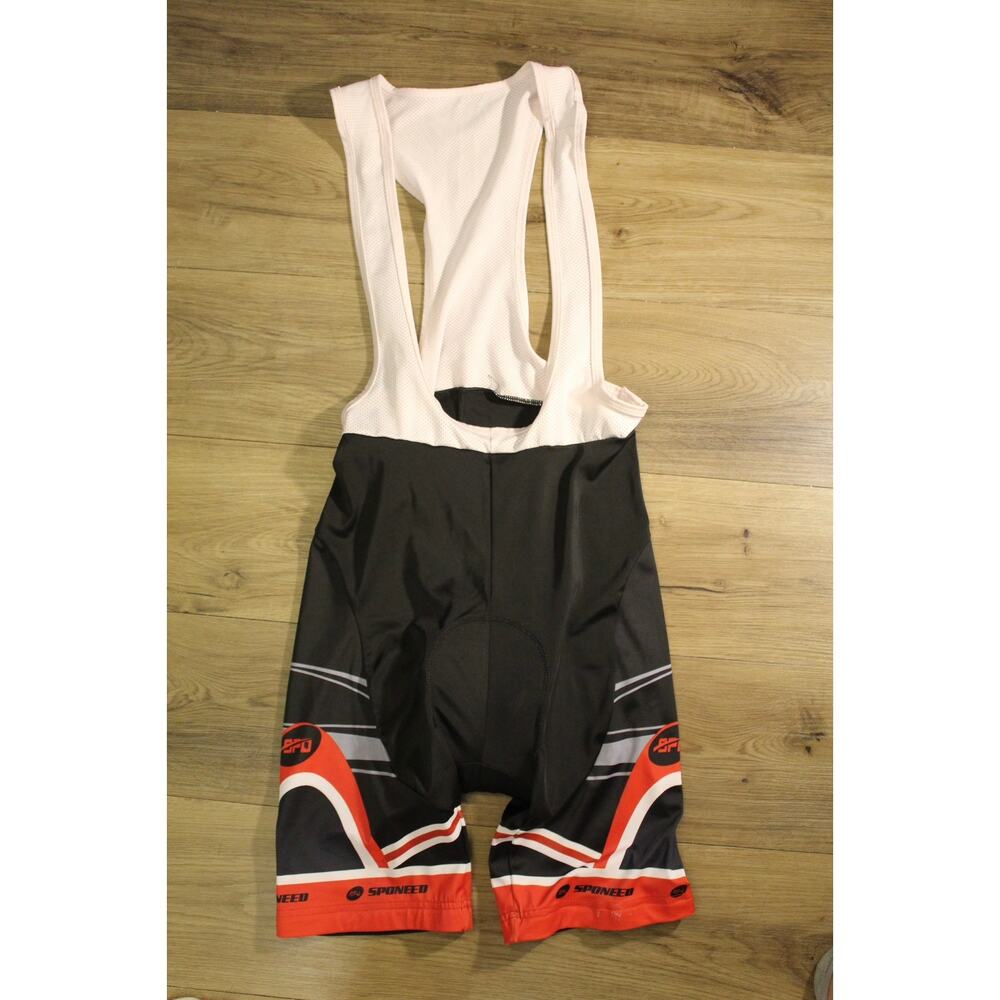 Sponeed Cycling Bib Shorts Black Red Padded Chamois Men’s M
